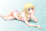  bikini blonde_hair blue_eyes breasts cleavage long_hair nintendo princess_peach super_mario swimsuit tamamon 