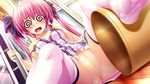  benifuji_yuria blush censored clochette game_cg long_hair nopan oshiki_hitoshi pink_hair pussy sakigake_generation spread_legs thighhighs twintails 