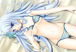 77 beach bikini blue_eyes blue_hair cameltoe kuu_(77) long_hair scan swimsuit tenmaso underboob whirlpool 