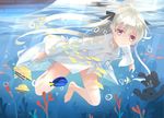  .l.l animal barefoot bubbles fish kasugano_sora long_hair ribbons underwater water yosuga_no_sora 