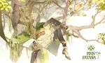  dress green_hair long_hair pixiv_fantasia sleeping staff tree yuukaku 