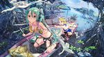  animal aqua_hair bikini bird blonde_hair blue_eyes boots breasts camera car cleavage el-zheng gloves goggles gray_eyes green_eyes hatsune_miku headband kagamine_len kagamine_rin leaves long_hair male paper short_hair shorts spear swimsuit thighhighs tree turtle twintails vocaloid water weapon 