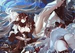  ass battleship_water_oni black_hair breasts bubbles group i.a.m.genesic kantai_collection long_hair midway_hime nipples northern_ocean_hime pussy red_eyes signed underwater water white_hair 