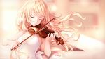  blonde_hair dress instrument kyuri_(405966795) long_hair miyazono_kawori pink shigatsu_wa_kimi_no_uso violin 