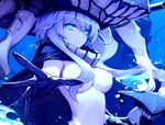  aqua_eyes bodysuit breasts bubbles cape gloves headdress hwansang kantai_collection skintight underwater water white_hair wo-class_aircraft_carrier 
