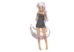  @ichigo animal_ears barefoot blush candy dark_skin fang lollipop long_hair original red_eyes tail tan_lines white white_hair 