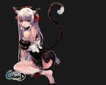  animal_ears apron ass black blush catgirl dress gray_hair long_hair orange_eyes panties panty_pull qbspdl tagme_(character) tail thighhighs torn_clothes underwear unleashed 