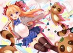  bow gekkan_shoujo_nozaki-kun orange_hair panties purple_eyes sakura_chiyo seifuku tagme_(artist) teddy_bear thighhighs underwear 