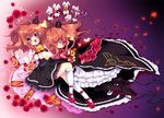  bad_id bad_pixiv_id blood bow bug bunny butterfly card closed_eyes crown dress dual_persona flower frills insect juugoya_neko lace lying_card maria_(umineko) multiple_girls orange_hair pearl petals purple_eyes ribbon rose sakutarou sash tears umineko_no_naku_koro_ni ushiromiya_maria 