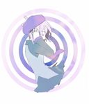  bad_id bad_pixiv_id beret circle closed_eyes concentric_circles hanbu hat headphones necktie purple_hair short_hair skirt solo utane_uta utau 