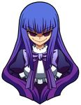  blue_hair frederica_bernkastel gradient_hair long_hair multicolored_hair purple_eyes rayno ribbon smile solo umineko_no_naku_koro_ni 