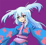  blue_hair female green_eyes highres japanese_clothes kimono sashiromiya_sasha touhou yukata 
