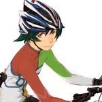  bicycle green_hair ground_vehicle helmet hiroyo male_focus microsoft_bing nanao_(bing) solo windows yellow_eyes 