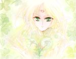  blonde_hair clover deedlit elf fairy fantasy fingernails flower glowing hands jewelry kiritaku pale_color pointy_ears record_of_lodoss_war smile solo traditional_media watercolor_(medium) wings 