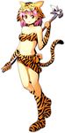  animal_print berserker_(final_fantasy) final_fantasy final_fantasy_v lenna_charlotte_tycoon looking_at_viewer ruu_(tksymkw) simple_background solo tail tiger_print tiger_tail weapon white_background 