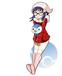  :&gt; bespectacled boots coat gen_4_pokemon glasses hair_ornament hairclip hat hikari_(pokemon) jonathan_kim kneehighs non-web_source pink_footwear piplup poke_ball pokemon pokemon_(creature) pokemon_(game) pokemon_dppt pokemon_platinum socks winter_clothes 