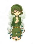  artist_request closed_eyes green_hair green_hairband hairband plant pointy_ears saria short_hair solo the_legend_of_zelda the_legend_of_zelda:_ocarina_of_time thigh_gap vines 