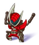  belt chibi full_body helmet kamen_rider kamen_rider_accel kamen_rider_w kaos machinery male_focus simple_background solo white_background 