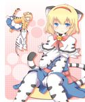  :3 alice_margatroid animal_costume animal_ears blonde_hair blue_eyes cat_ears doll fang hairband matching_shanghai shanghai_doll short_hair solo tail tiger tiger_ears tiger_tail tomaden touhou 