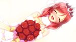  blush dress flowers love_live!_school_idol_project nishikino_maki red_hair rose scarf tiara wedding_attire yu-ta 