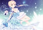  blonde_hair bow cinderella cinderella_(disney) dress green_eyes ribbons scan staff wasabi_(sekai) 