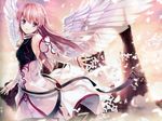  aiyoku_no_eustia august bekkankou eustia_astraea long_hair no_bra petals pink_hair wings 