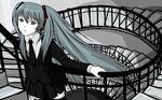  hatsune_miku long_hair polychromatic stairs thighhighs tie tower_of_sunz_(vocaloid) twintails vocaloid 