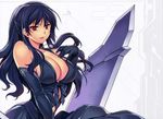  black_hair breasts cleavage dress elbow_gloves freezing gloves kim_kwang-hyun long_hair necklace red_eyes scan su-na_lee sword weapon 