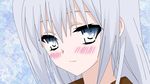  blue_eyes blush eucliwood_hellscythe gray_hair kore_wa_zombie_desu_ka? long_hair 