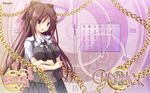  brown_hair calendar chrono_clock jounouchi_makoto koku long_hair purple_software seifuku 