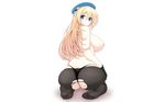  ass atago_(kancolle) blonde_hair breasts gloves hat kantai_collection long_hair naturalton nipples pantyhose photoshop torn_clothes underwear white 