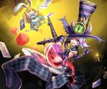  alice_in_wonderland animal_ears cheshire_cat elbow_gloves fang hat observerz thighhighs 