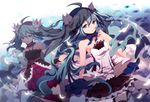  7th_dragon_2020 aqua_hair bow choker hatsune_miku headphones long_hair skirt thighhighs twintails vocaloid xianguang 