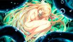  blonde_hair breasts bubbles game_cg long_hair mayoeru_futari_to_sekai_no_subete nude pointed_ears sleeping vier wings youta 