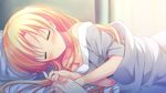  alcot blonde_hair blush chibana_ryouka game_cg kimi_no_tonari_de_koishiteru! long_hair motomiya_mitsuki sleeping 