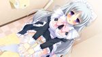 blush chuablesoft game_cg gray_hair long_hair lovera_bride maid purple_eyes sasha_(lovera_bride) takano_yuki 