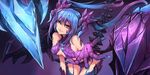  anthropomorphism beancurd blue_hair gloves horns jpeg_artifacts league_of_legends long_hair skarner tail twintails wings yellow_eyes 