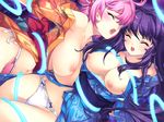  alice_soft breasts busou_shoujotai_blade☆briders game_cg himetsugi_sayoko min-naraken no_bra pink_hair purple_hair tenkawa_honoka underwear 