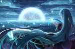  aqua_hair butterfly city clouds hatsune_miku long_hair night phino_(jinko0094) thighhighs twintails vocaloid 