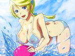  bikini blonde_hair blue_eyes breasts heroman lina_(heroman) nipples see_through swimsuit valkyrie water 