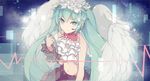  aqua_eyes aqua_hair hatsune_miku nisoku_hokou_(vocaloid) project_diva twintails vocaloid wings xiaohan6th 