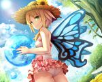  ass blonde_hair bubbles cropped flowers green_eyes hat lost_crusade namaru_(summer_dandy) panties skirt sunflower swimsuit tagme_(character) underwear wings 