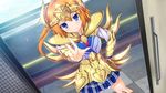  armor blue_eyes cosplay game_cg giga harvest_overray headdress koganei_rio nironiro orange_hair saint_seiya seifuku short_hair 