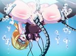  anus blindfold blonde_hair bondage breasts censored charlotte_dunois gag infinite_stratos nipples pregnant skintight spread_legs thighhighs torn_clothes underwater water 
