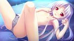  akabeisoft3 akizora_momiji bed blush breasts cameltoe dekinai_watashi_ga_kurikaesu flat_chest furukawa_ren game_cg long_hair nipples panties red_eyes spread_legs topless underwear 