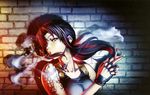  black_hair black_lagoon gloves hiroe_rei ponytail red_eyes revy smoking tattoo 