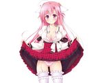  bra dress harukaze_sensation! ko~cha long_hair miyatsuki_haruka panties pink_hair purple_eyes skirt skirt_lift transparent underwear windmill_(company) 