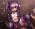  against_wall aisha_(elsword) ankle_grab bdsm berg bondage boots bound breasts crying crying_with_eyes_open elsword highres long_hair nipples open_mouth pale_skin penis purple_eyes purple_hair purple_sleeves pussy_juice rape restrained sex small_breasts solo_focus spread_legs tears thigh_boots thighhighs twintails vaginal void_princess_(elsword) wand 