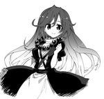  beads gradient_hair greyscale hijiri_byakuren long_hair monochrome multicolored_hair prayer_beads sawayaka_samehada smile solo touhou 