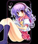  bankoku_ayuya dragon_quest dragon_quest_ii kneehighs long_hair princess_of_moonbrook purple_hair red_eyes school_uniform serafuku sitting socks solo 